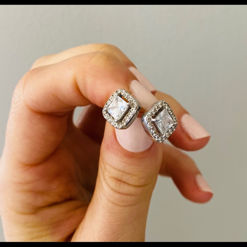 Sterling Silver Cubic Zirconia Stud Earrings